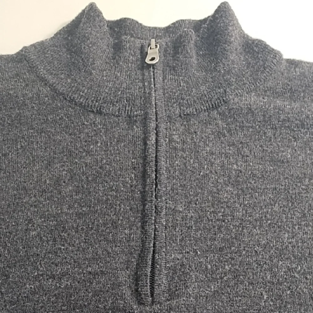 Charcoal Black 1/4 Zip-Up Light weight Sweater Tall